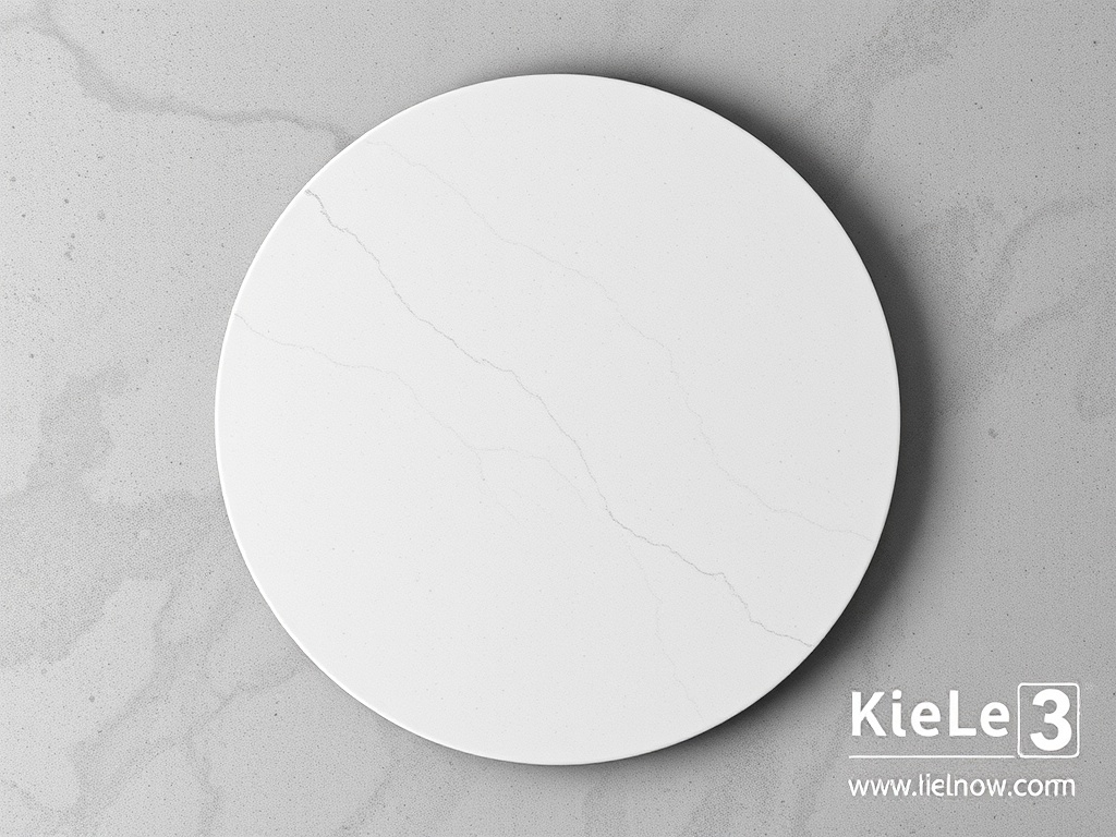 Круглая белая поверхность с тонкими трещинами, расположенная на светлом фоне.